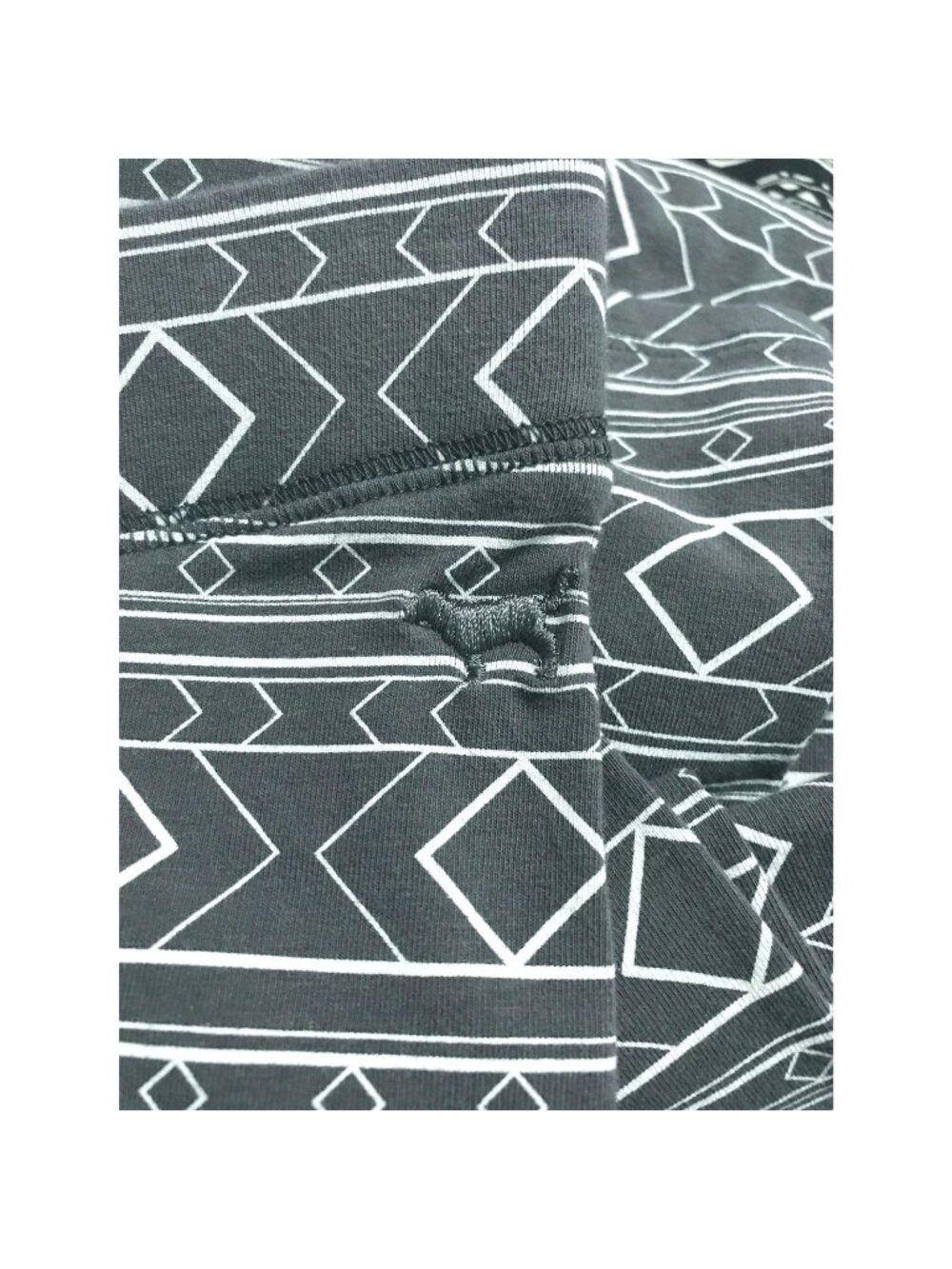PINK Victoria's Secret VS Small Gray White Cotton Geometric Dog Stretch Leggings - Picture 4 of 11